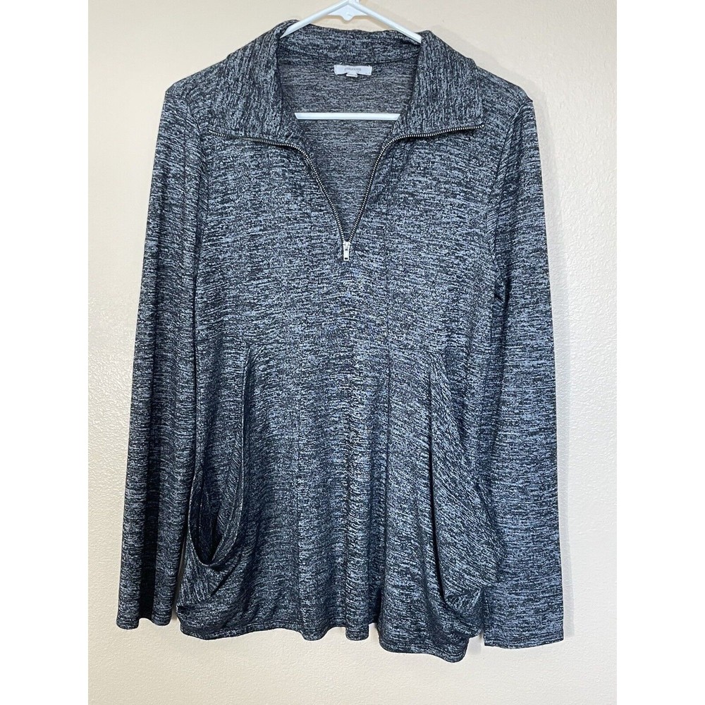 Maurice’s Medium 1/4 Zip Long Sleeve Ladies Top Heathered Black